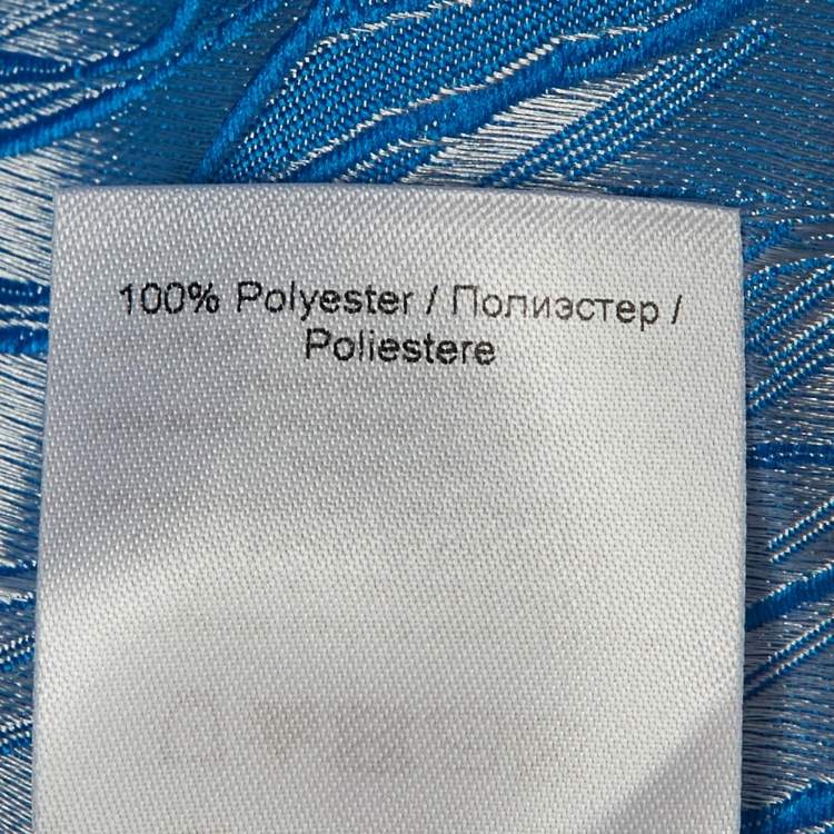 Pre Owned Ganni Blue /Silver Jacquard Wrap Mini Dress M 