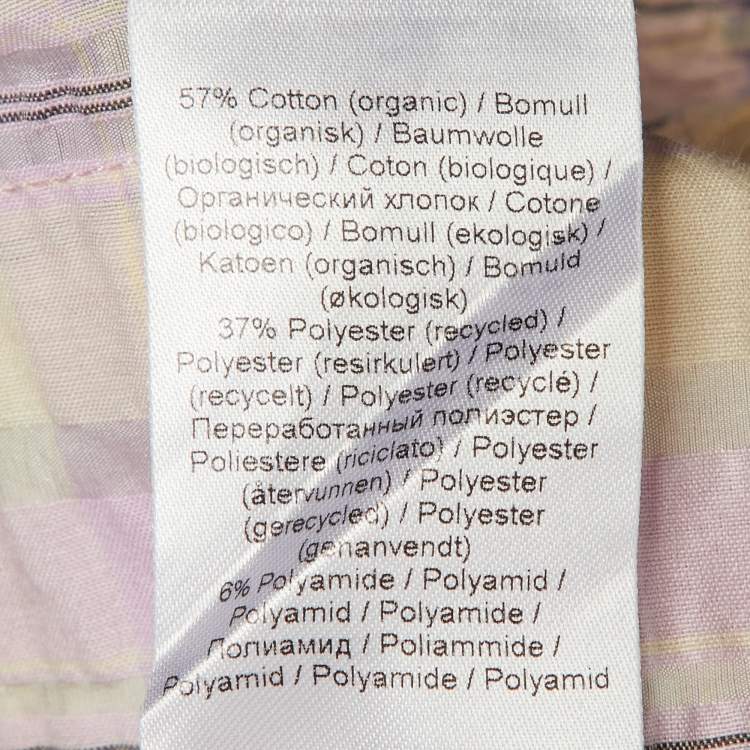 Pre Owned Ganni Lilac Checked Cotton Peplum Top & Shorts Set M/L