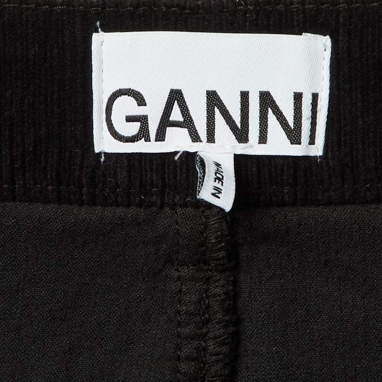 Pre Owned Ganni Black Corduroy Maxi Skirt XL  