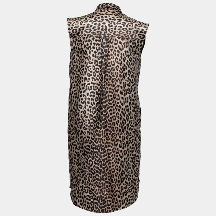 GANNI LEOPARD JACQUARD OVERSIZED VEST Ganni Printed Canvas