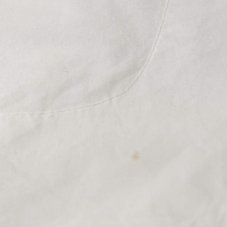 Pre Owned Ganni White Cotton Oversized Ruffled Collar Shirt L