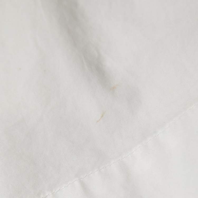 Pre Owned Ganni White Cotton Oversized Ruffled Collar Shirt L