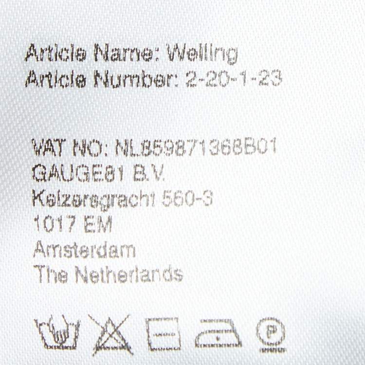 Pre Owned Gauge81 Grey Cashmere Cable Knit One Shoulder Crop Sweater M