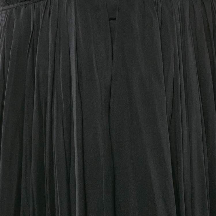 Pre Owned Gauri & Nanika Black Chiffon Draped Maxi Dress M