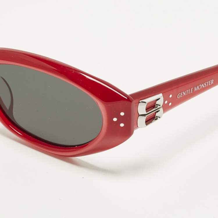 Pre Owned Gentle Monster Red/Black Duns Frame Oval Sunglasses