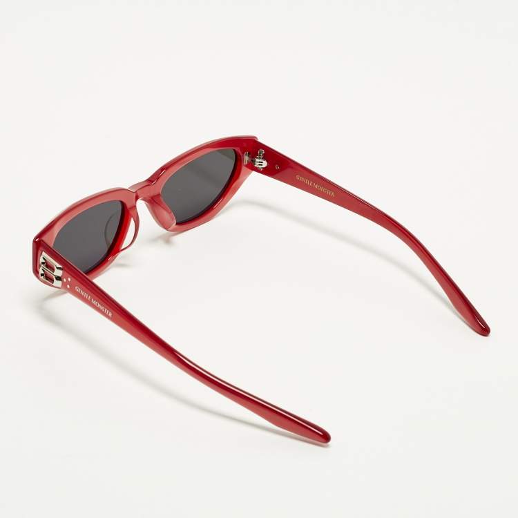 Pre Owned Gentle Monster Red/Black Duns Frame Oval Sunglasses