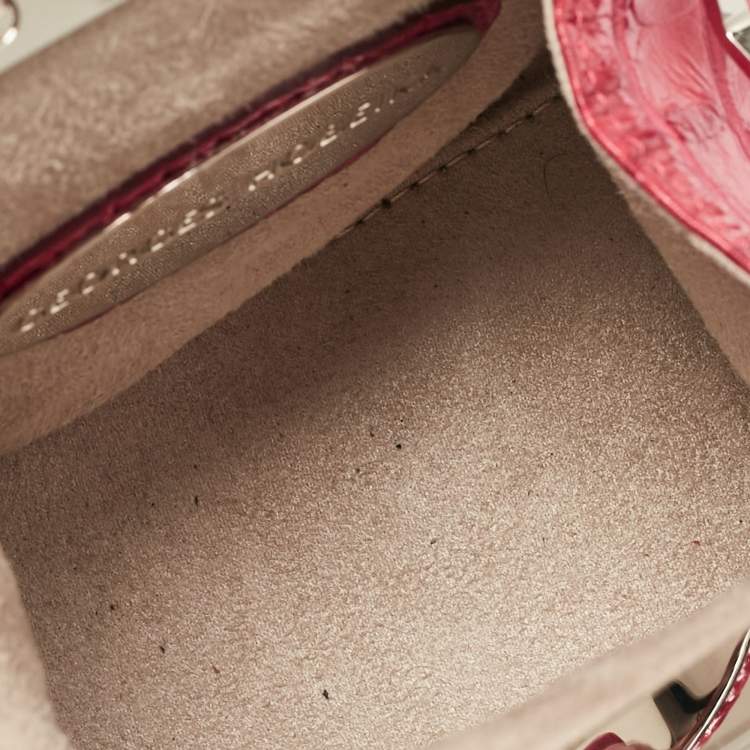 Pre Owned Georges Hobeika Red Crocodile Top Handle Bag