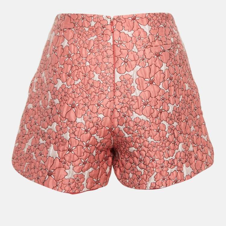 Pre Owned Giamba Pink Floral Jacquard Shorts S