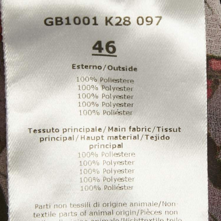 Pre Owned بلوزة جيامبا حرير بطبعة زهور بورجوندي مقاس كبير (لارج)