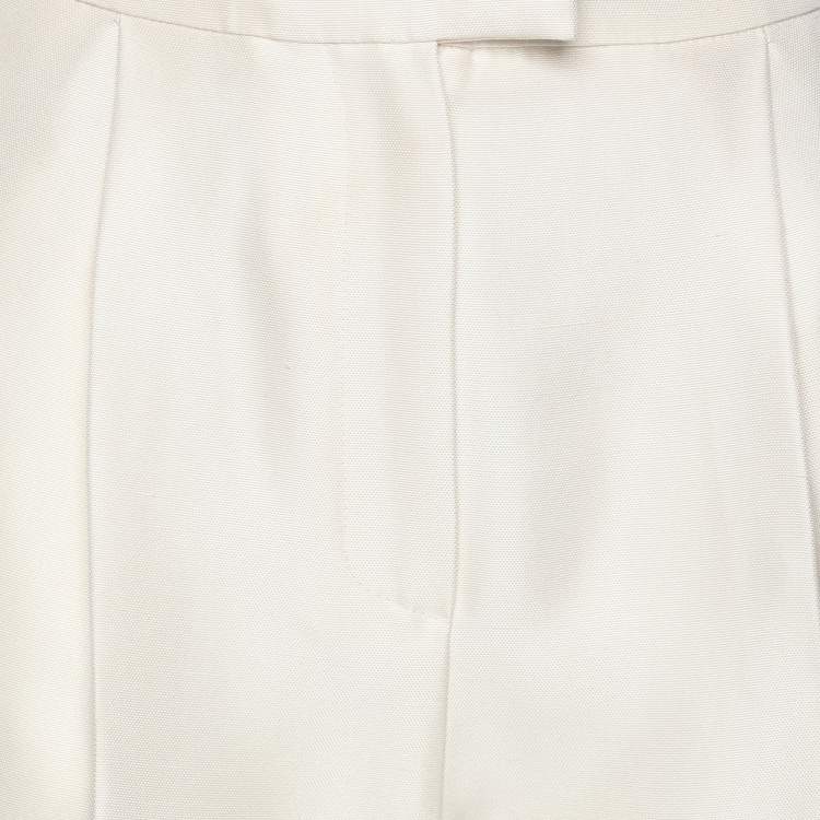 Pre Owned Giambattista Valli Off White Silk Trouser XS