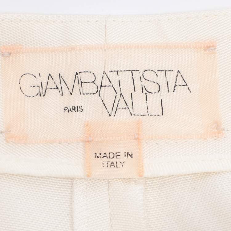 Pre Owned Giambattista Valli Off White Silk Trouser XS