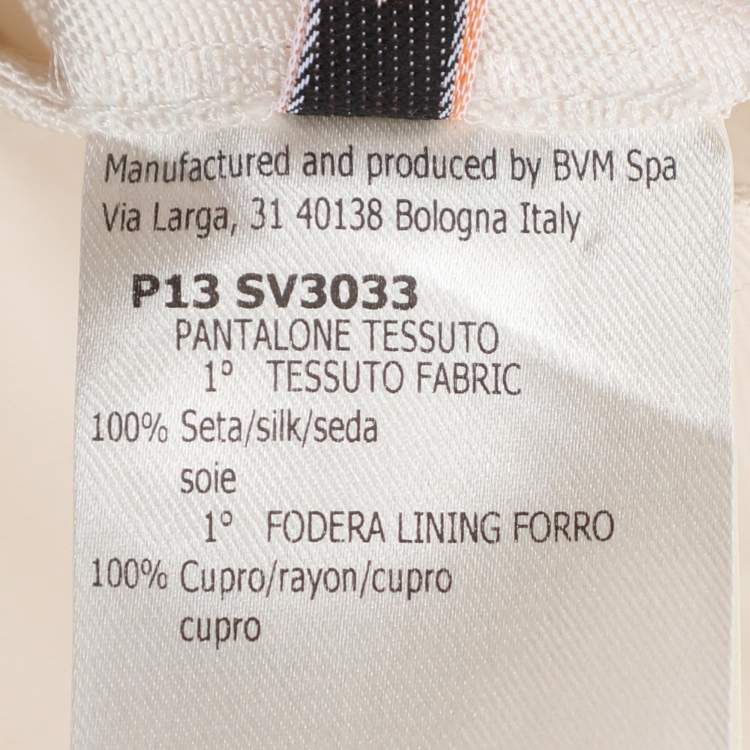 Pre Owned Giambattista Valli Off White Silk Trouser XS