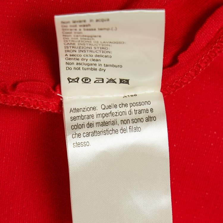 Pre Owned Giambattista Valli Red Knit Flared Mini Skirt S