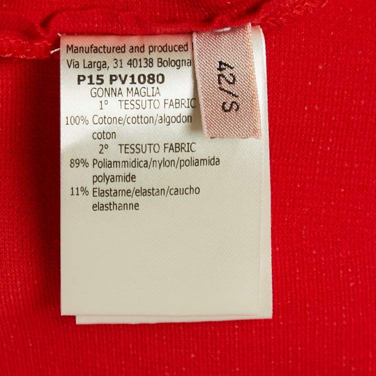Pre Owned Giambattista Valli Red Knit Flared Mini Skirt S