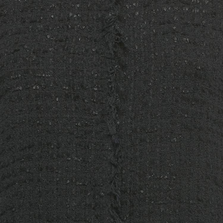 Pre Owned Giambattista Valli Black Tweed Mid-Length Coat S