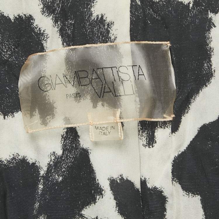 Pre Owned Giambattista Valli Black Tweed Mid-Length Coat S