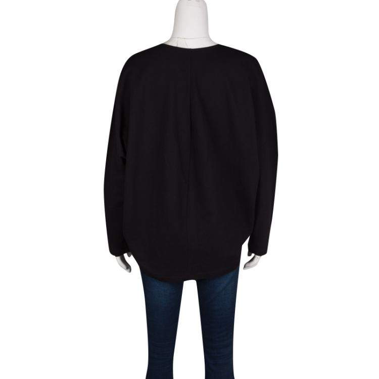 Pre Owned Giambattista Valli Monochrome Snake Pattern Jacquard Long Sleeve Top M