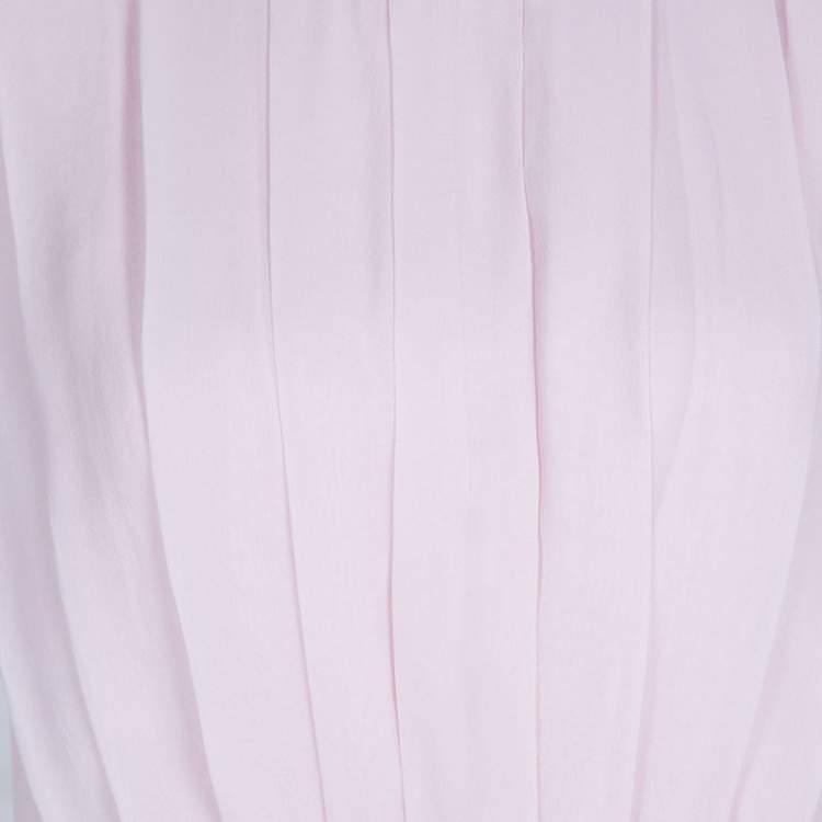 Pre Owned Giambattista Valli Blush Pink Silk Chiffon Sleeveless Maxi Dress M