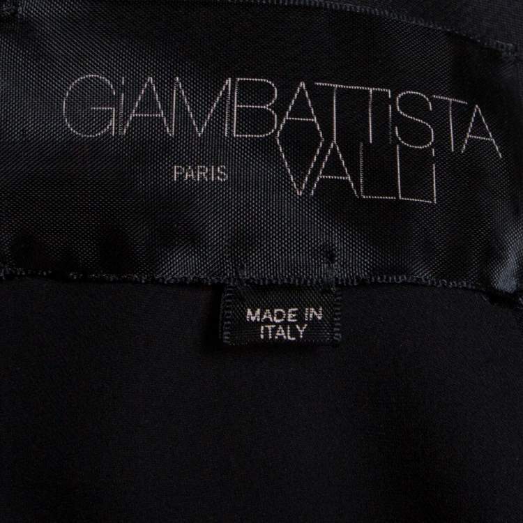 Pre Owned Giambattista Valli Black Silk Wool Sleeveless Pencil Dress S