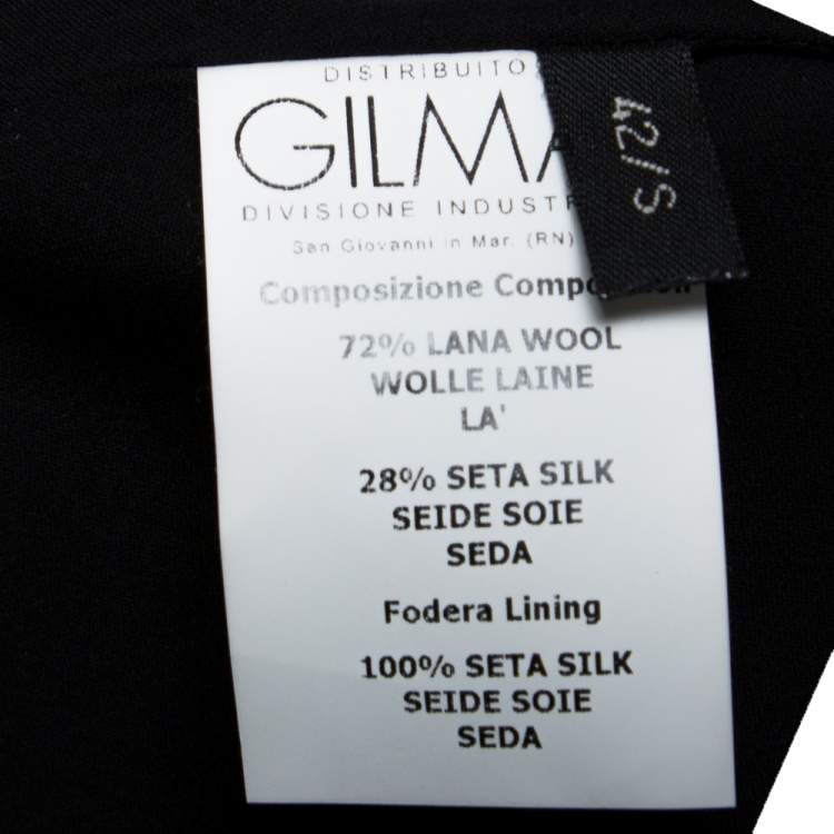 Pre Owned Giambattista Valli Black Silk Wool Sleeveless Pencil Dress S