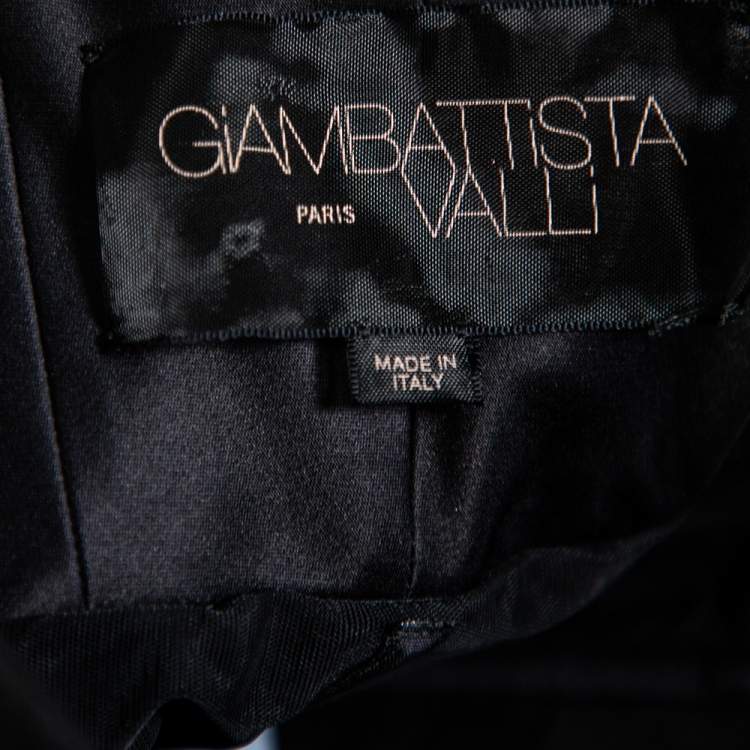 Pre Owned Giambattista Valli Black Silk Draped Bustier Detail Faux Wrap Gown S