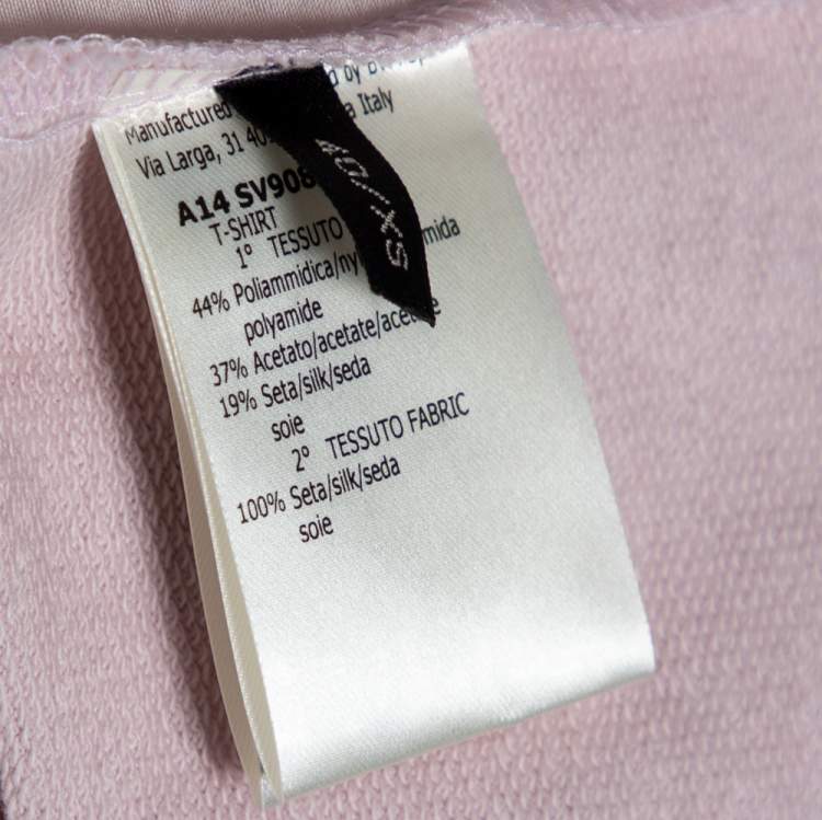 Pre Owned Giambattista Valli Pink Floral Lurex Jacquard & Knit Top S