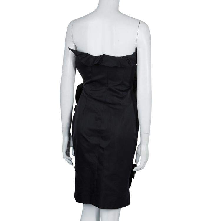 Pre Owned Giambattista Valli Black Ruffle Dress XXS