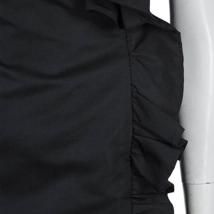 Pre Owned Giambattista Valli Black Ruffle Dress XXS