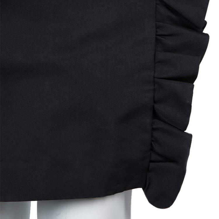 Pre Owned Giambattista Valli Black Ruffle Dress XXS