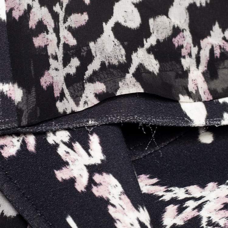 Pre Owned Giambattista Valli Black Floral Jacquard Coat M