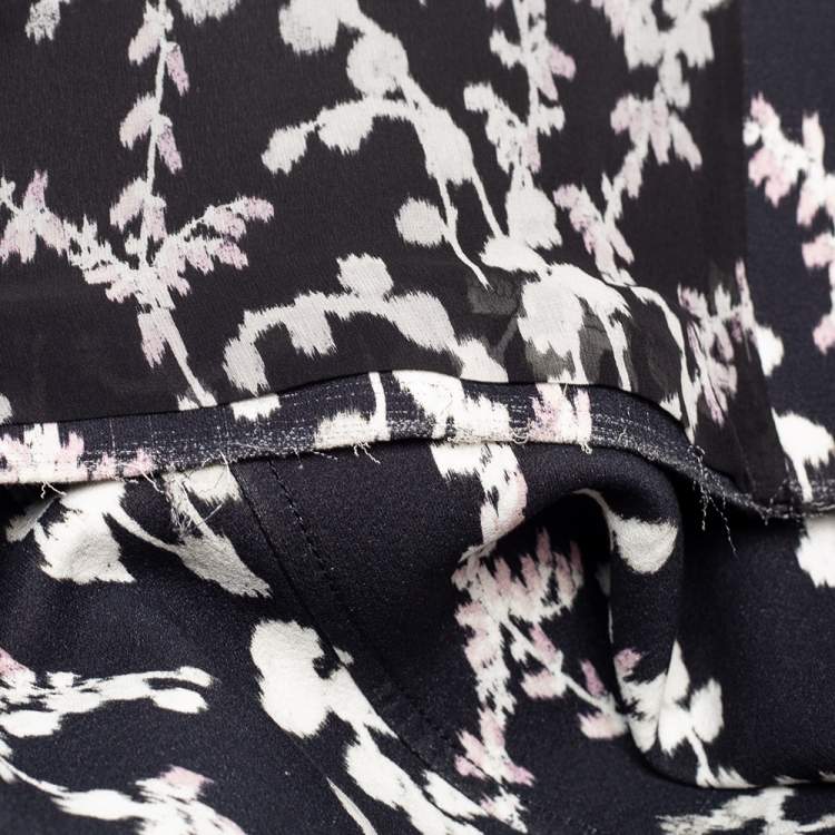 Pre Owned Giambattista Valli Black Floral Jacquard Coat M
