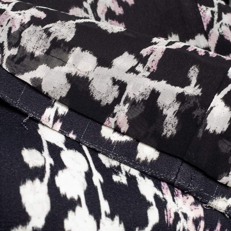 Pre Owned Giambattista Valli Black Floral Jacquard Coat M