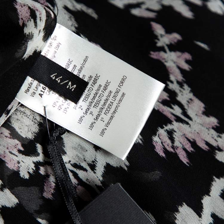 Pre Owned Giambattista Valli Black Floral Jacquard Coat M
