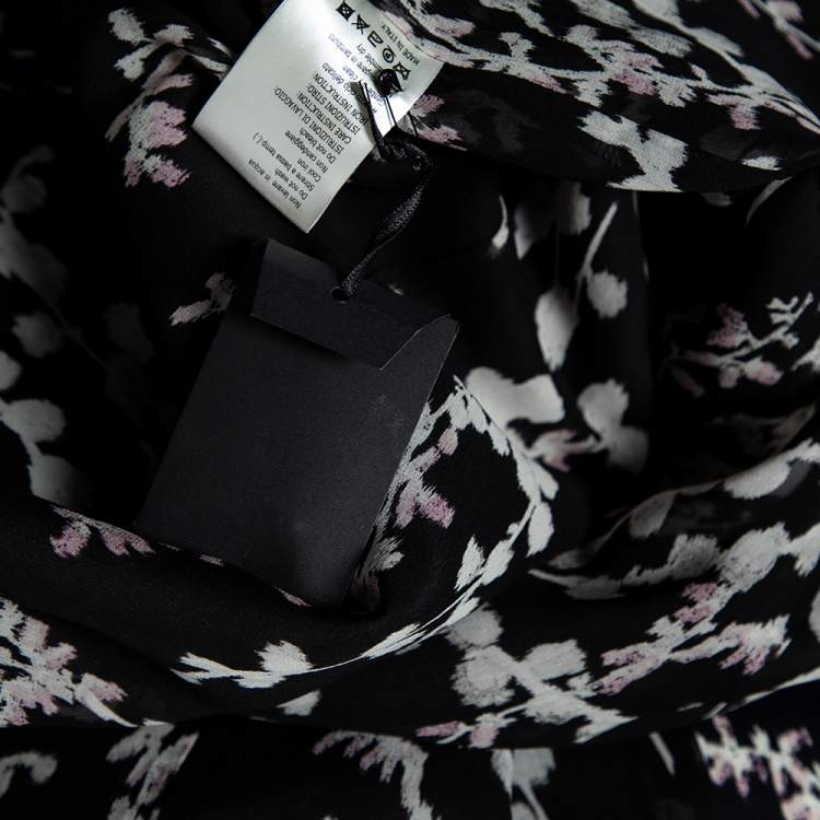 Pre Owned Giambattista Valli Black Floral Jacquard Coat M