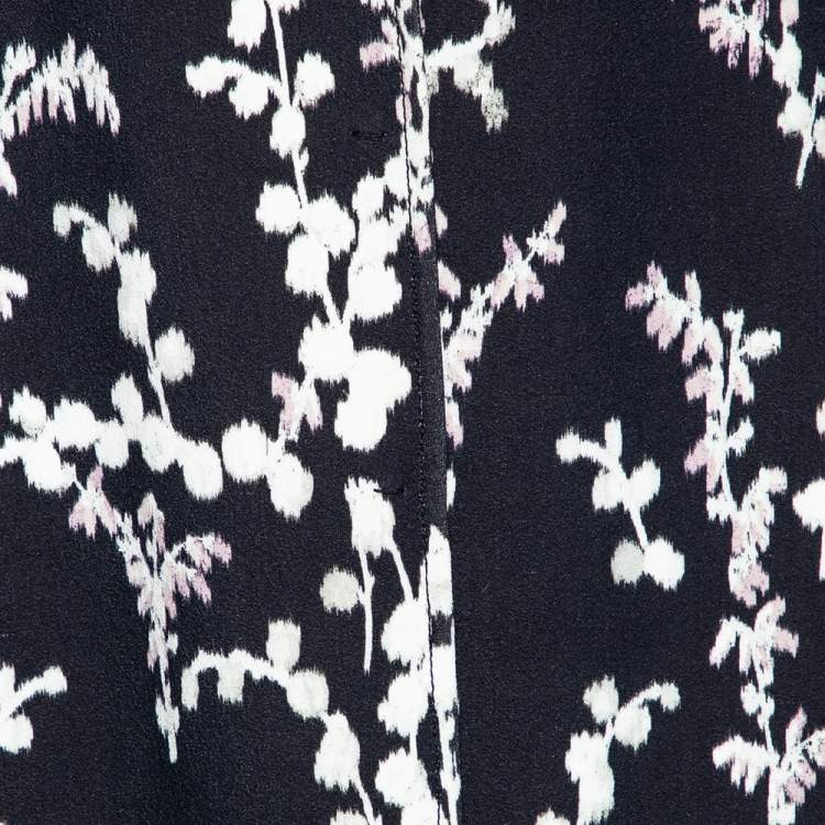 Pre Owned Giambattista Valli Black Floral Jacquard Coat M