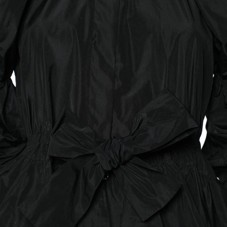 Pre Owned Giambattista Valli Black Synthetic Ruffled Asymmetric Hem Top XS
