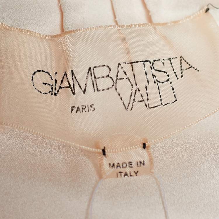 Pre Owned Giambattista Valli Peach Pink Silk Embellished Shift Dress L
