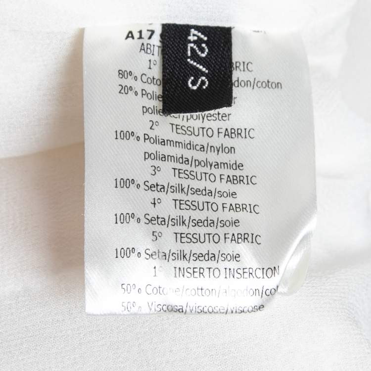 Pre Owned Giambattista Valli White Floral Guipure Lace Ruffle Trimmed Gown S