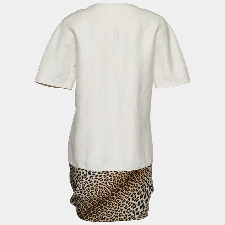 Pre Owned Giambattista Valli Off White Linen Blend Contrast Hem Detail Caban XL