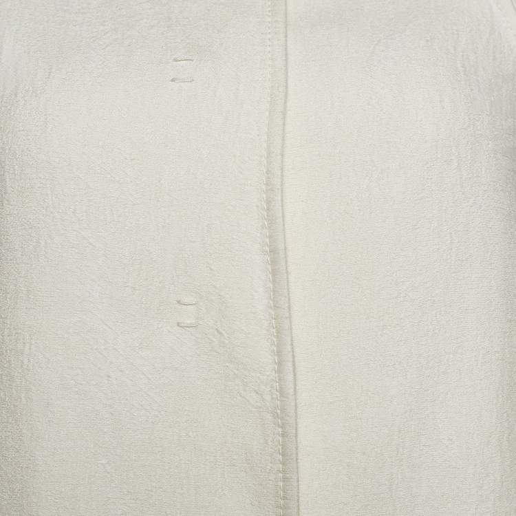 Pre Owned Giambattista Valli Off White Linen Blend Contrast Hem Detail Caban XL