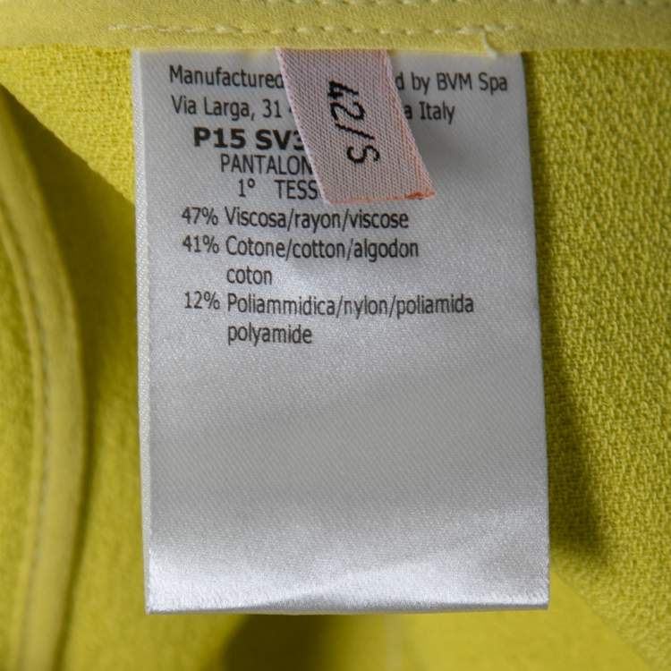 Pre Owned Giambattista Valli Yellow Crepe Shorts M