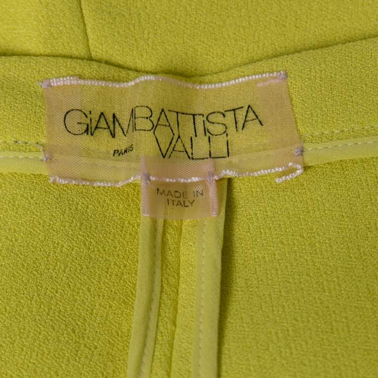 Pre Owned Giambattista Valli Yellow Crepe Shorts M
