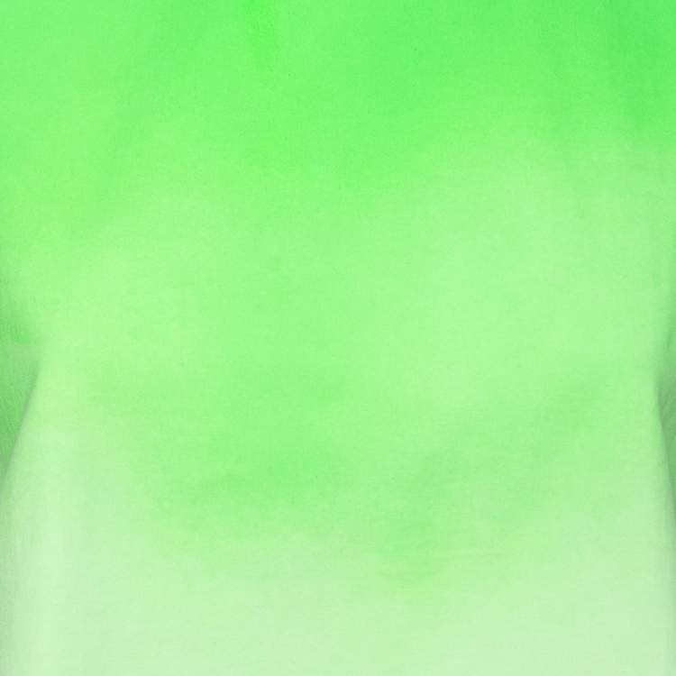 Pre Owned Giambattista Valli Neon Green Stretch Cotton Tank Top M