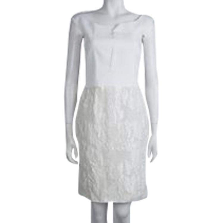 Pre Owned Giambattista Valli Off White Sleeveless Dress XS