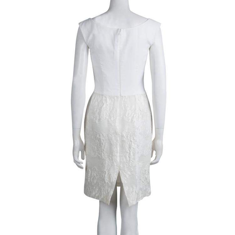 Pre Owned Giambattista Valli Off White Sleeveless Dress XS