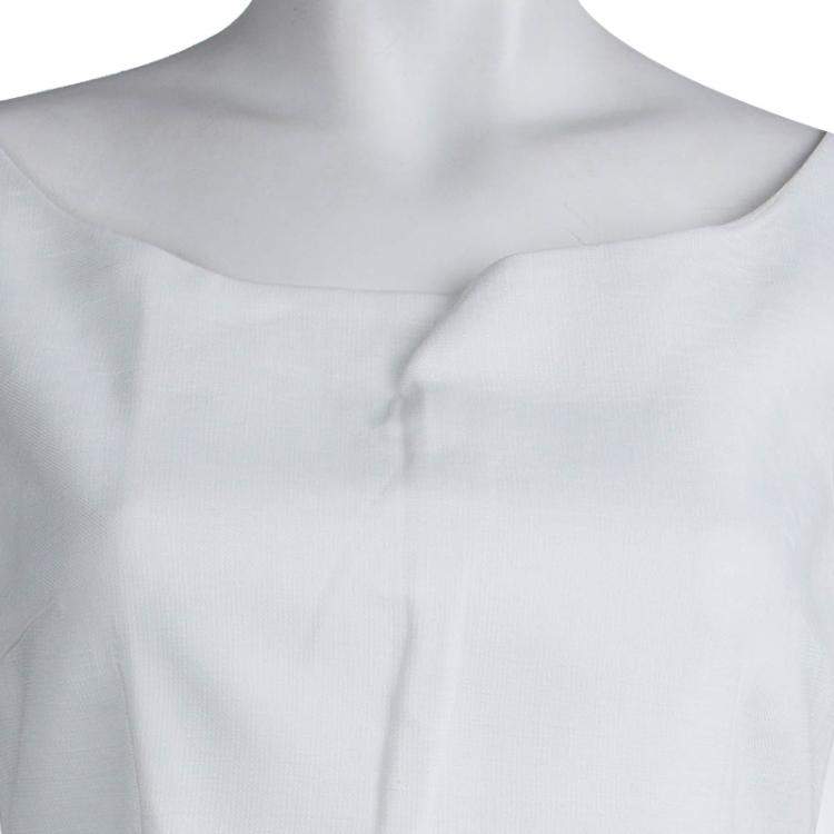 Pre Owned Giambattista Valli Off White Sleeveless Dress XS