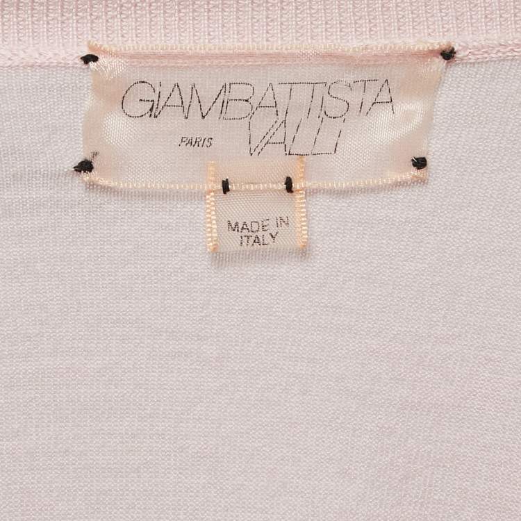 Pre Owned Giambattista Valli Pink Cashmere Cropped Shrug M