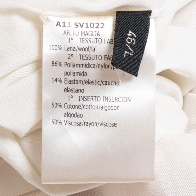 Pre Owned Giambattista Valli Black/Cream Wool Mini Peplum Dress L