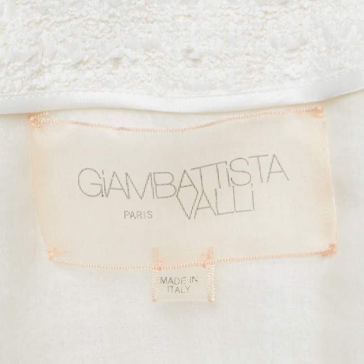 Pre Owned Giambattista Valli White Tweed Jacket S