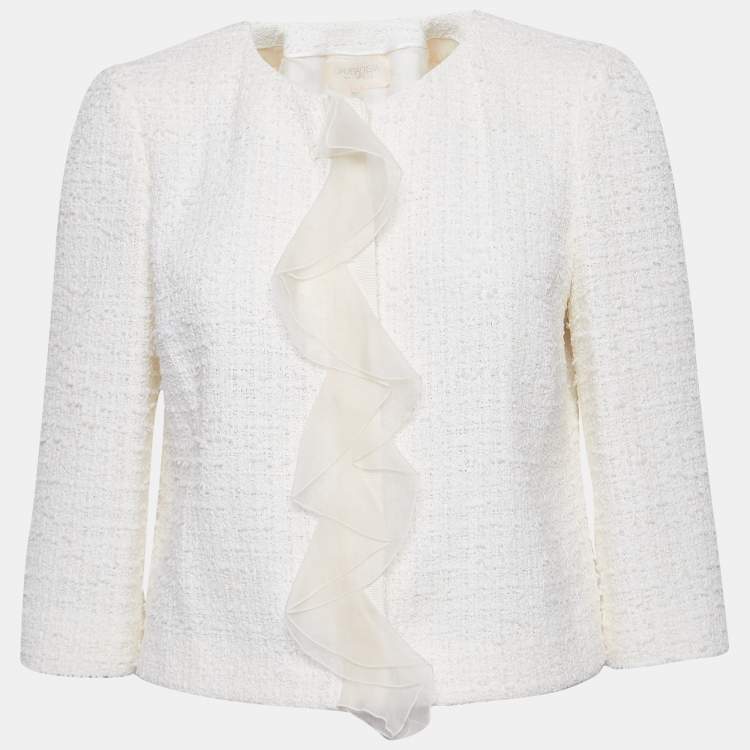 Pre Owned Giambattista Valli White Tweed Jacket S
